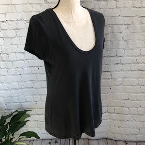 American Eagle Short Sleeve Dark Gray Top Size Med